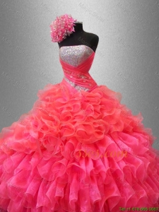 Cheap Perfect Strapless Quinceanera Dresses with Sequins and Ruffles