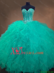 Recommended Sweetheart Ball Gown Sweet 16 Dresses in Turquoise