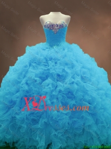 Beautiful Aqua Blue Ball Gown Quinceanera Gowns with Sweetheart
