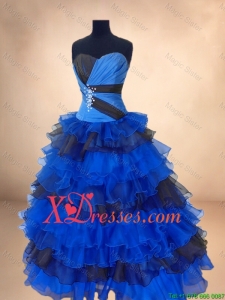 Recommended Beaded and Ruffled Layers Quinceanera Gowns in Multi Color