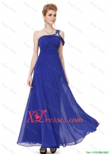 Beautiful Beaded One Shoulder Prom Dresses in Blue