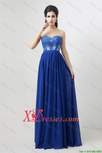 Hot Sale Sweetheart Blue Prom Dresses with Appliques