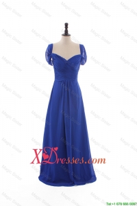 Gorgeous Empire Sweetheart Cap Sleeves Prom Dresses with Ruching