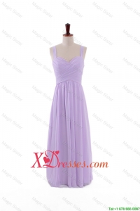 Most Popular Cheap Straps Lavender Long Prom Dresses with Ruching