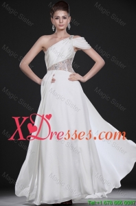 Remarkable One Shoulder Beading Long Wedding Dresses