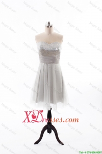 Custom Made Cheap Summer Short Prom Dress with Sequins and Belt