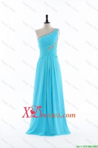 Brand New Cheap Beading and Ruching Aqua Blue Prom Dresses