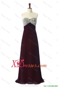 Perfect Cheap Sweep Train Brown Prom Dresses with Beading