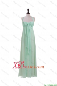 Gorgeous Halter Top Mint Long Ruching Prom Dresses for Cheap Summer