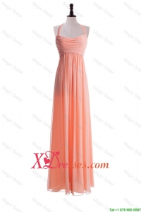 Exclusive Cheap Halter Top Long Prom Dresses in Watermelon