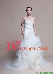 Elegant A Line Sweetheart Court Train Wedding Dresses