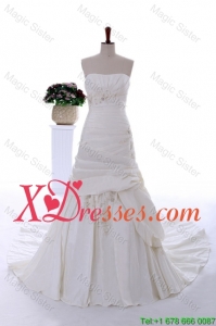 Remarkable Cheap Beading and Appliques Court Train Wedding Dress