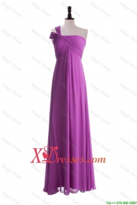 Cute Empire One Shoulder Prom Dresses with Ruching