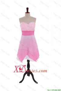 Cheap Spring Empire Sweetheart Prom Dresses with Hand Made Flowers