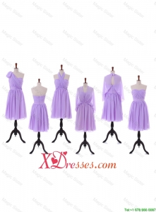Cheap Custom Made Empire Prom Dresses with Ruching in Lavender