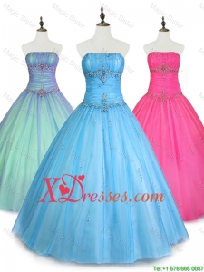 Cheap Custom Made Strapless Ball Gown Sweet 16 Dresses with Beading