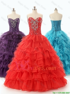 Custom Made Cheap Ball Gown Sweet 16 Dresses with Ruffled Layers