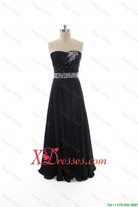 Cute Empire Strapless Beaded Prom Dresses in Black