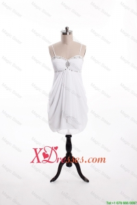 Cheap New Style Beading Short White Prom Dresses for Holiday