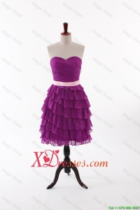 Discount Short Prom Dresses with Bowknot and Ruffled Layers