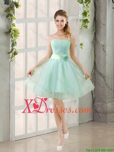 Cheap Summer A Line Strapless Ruching Bridesmaid Dresses in Tulle