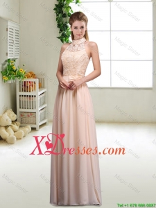 Elegant Laced and Bowknot Bridesmaid Dresses with Halter Top
