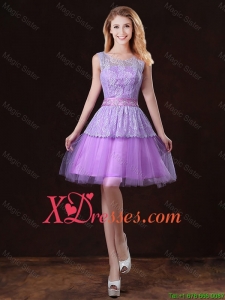 Luxurious Scoop Bridesmaid Dresses with Appliques and Belt