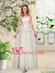 Perfect Champagne Bridesmaid Dresses with Appliques and Lace