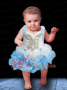 The Most Popular Halter Lace up Little Girl Dress with Beading and Ruffles