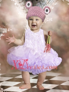 Elegant A-Line Scoop Little Girl Dresses with Appliques Bowknot in Lavender for 2020