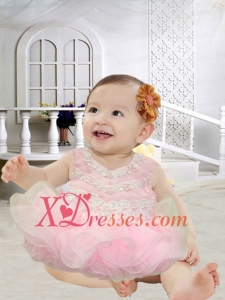 Pretty A-Line Scoop Appliques Bowknot Little Girl Dress in Pink for 2020