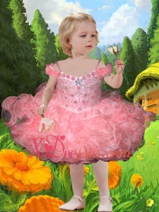 2020 Cute Ball Gown Mini-length Little Girl Dresses with Beading