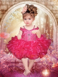 Simple Fuchsia Ball Gown Sleeveless Short Little Girl Dresses