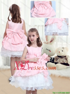 Perfect A Line Scoop Mini Length Bowknot Birthday Party Dresses for Cheap