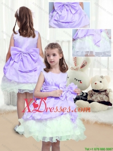 Beautiful A Line Scoop Mini Length Bowknot Multi Color Birthday Party Dresses