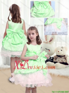 Beautiful A Line Scoop Mini Length Bowknot Birthday Party Dresses in Multi Color