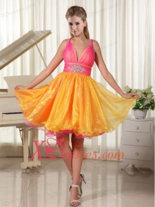 Colorful Princess Straps Organza Prom Dress with Beading for 2021