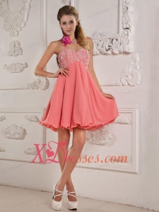 2020 Lovely Princess Sweetheart Chiffon Beading Prom Dress in Watermelon