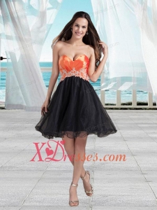 Cute Short Sweetheart Appliques Mini Length Prom Dress
