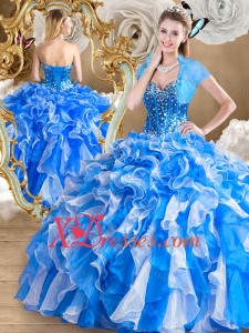 Classic Multi Color Quinceanera Gowns with Ruffles and Beading