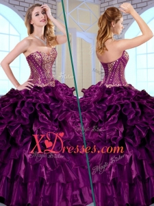 Cheap Lovely Ball Gown Sweetheart Ruffles and Appliques Quinceanera Gowns