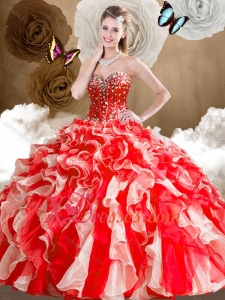 Cheap Lovely Sweetheart Multi Color Quinceanera Dresses with Ruffles