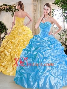 Cheap New style Sweetheart Quinceanera Dresses with Beading and Pick Ups for Spring