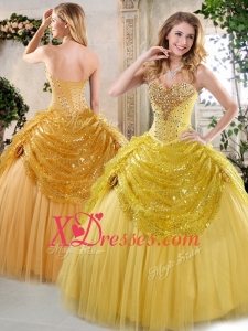 New style Ball Gown Sweet 16 Dresses with Beading and Paillette for Fall