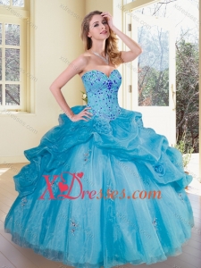 New style Sweetheart Pick Ups and Appliques Quinceanera Gowns