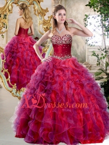 Cheap New style A Line Sweetheart Beading and Ruffles Sweet 16 Dresses