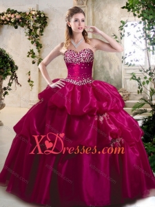 New style Ball Gown Sweet 16 Gowns with Beading and Pick Ups