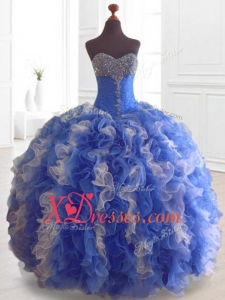 Custom Made Beading and Ruffles Multi Color Quinceanera Dresses