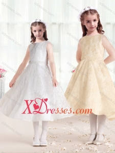 Cheap Sweet Princess Scoop Little Girl Dresses in Lace