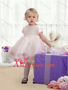 Sweet Scoop Cap Sleeves Toddler Dress in Baby Pink